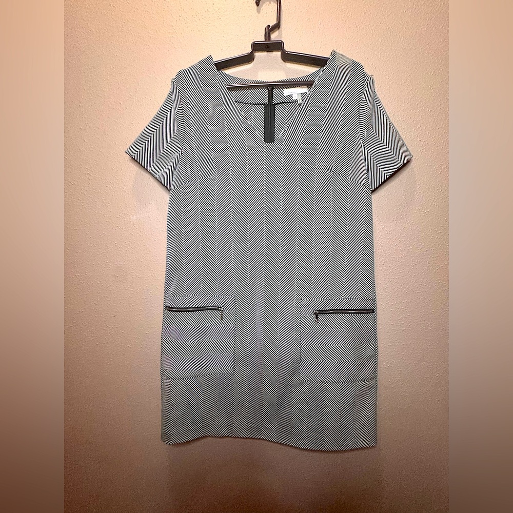 1. State Black and White Patterned Dress